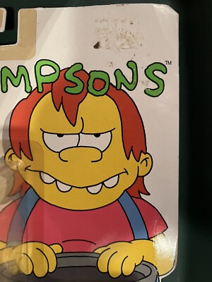 1990 New Mattel The Simpsons Nelson Action Figure Yellow Bubble