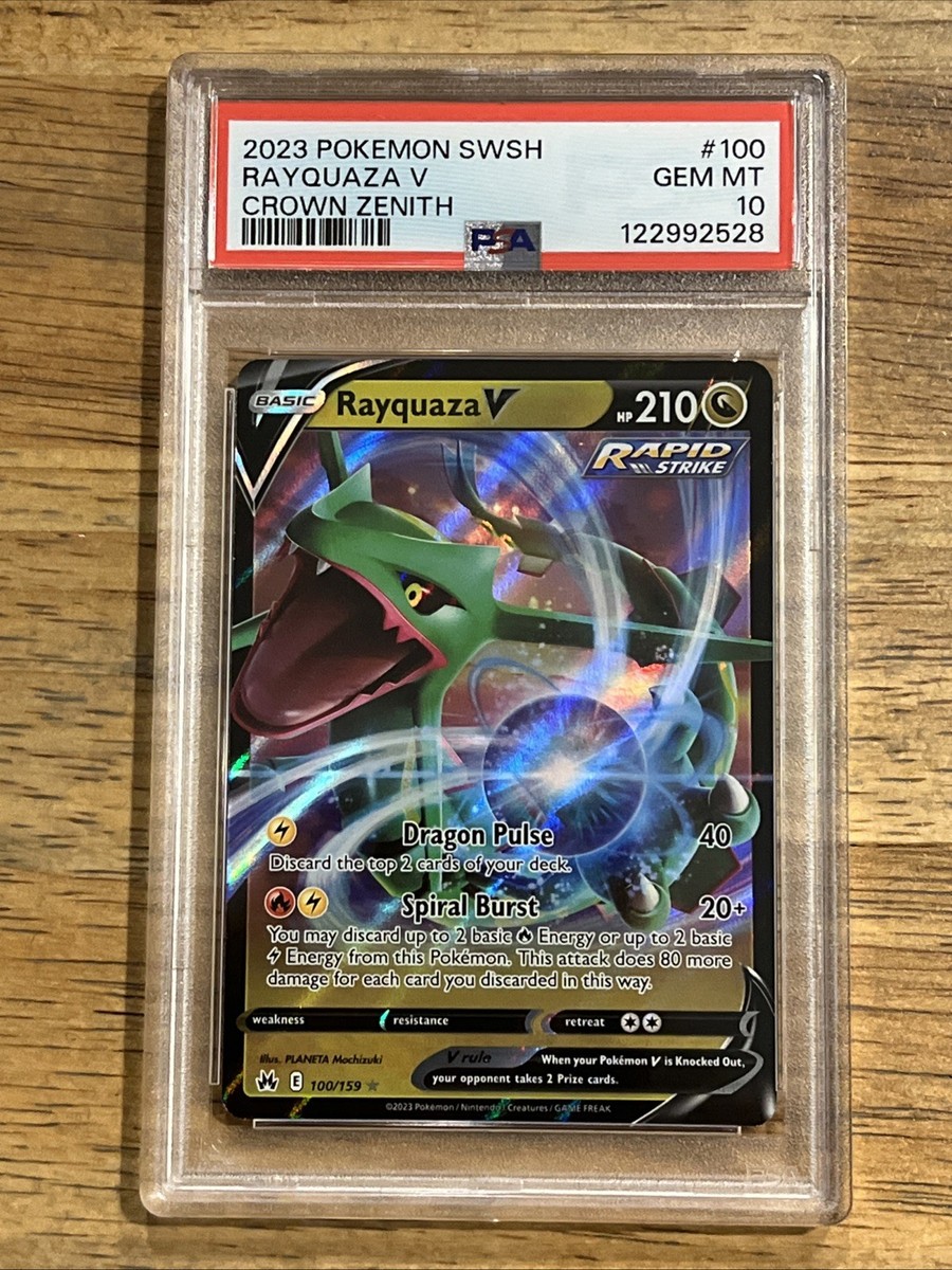 GRADED PSA 10 2023 Pokemon SWSH Rayquaza V Crown Zenith #100 | eBay