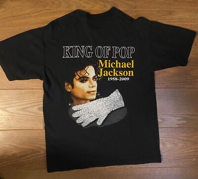 Michael Jackson King Of Pop 1958-2009 Double Sided Shirt Size