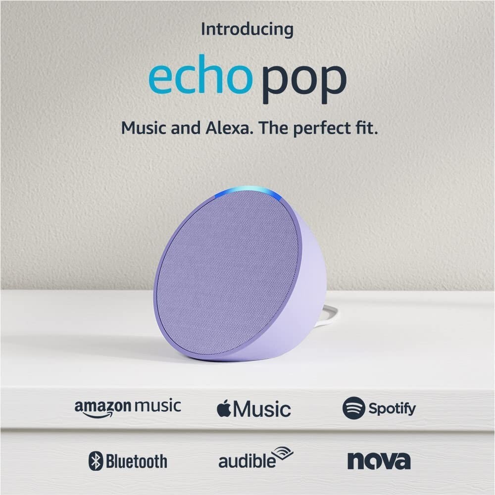 Amazon Purple Echo Pop Smart Assistant Wifi FullSound Compact