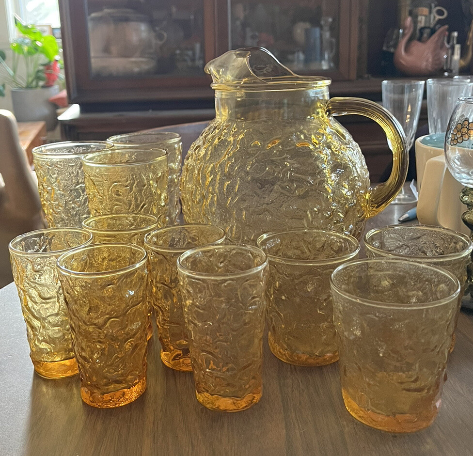 ヴィンテージ】Anchor Hocking アンバーガラス ヴィンテージ】Anchor