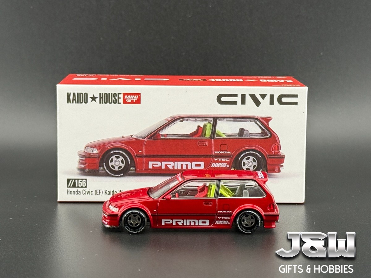 Kaido House x Mini GT Honda Civic (EF) Kaido Works V2- M Red. #156