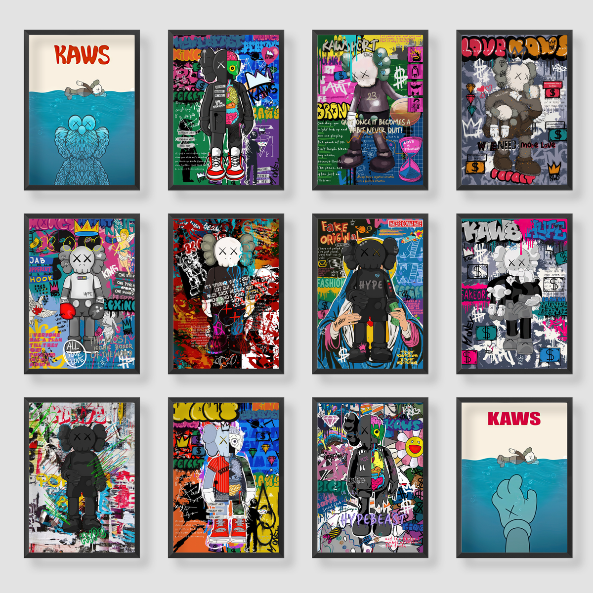 KAWS Street Art Wall Art Poster Print Gift Home Bedroom Pop Art | eBay