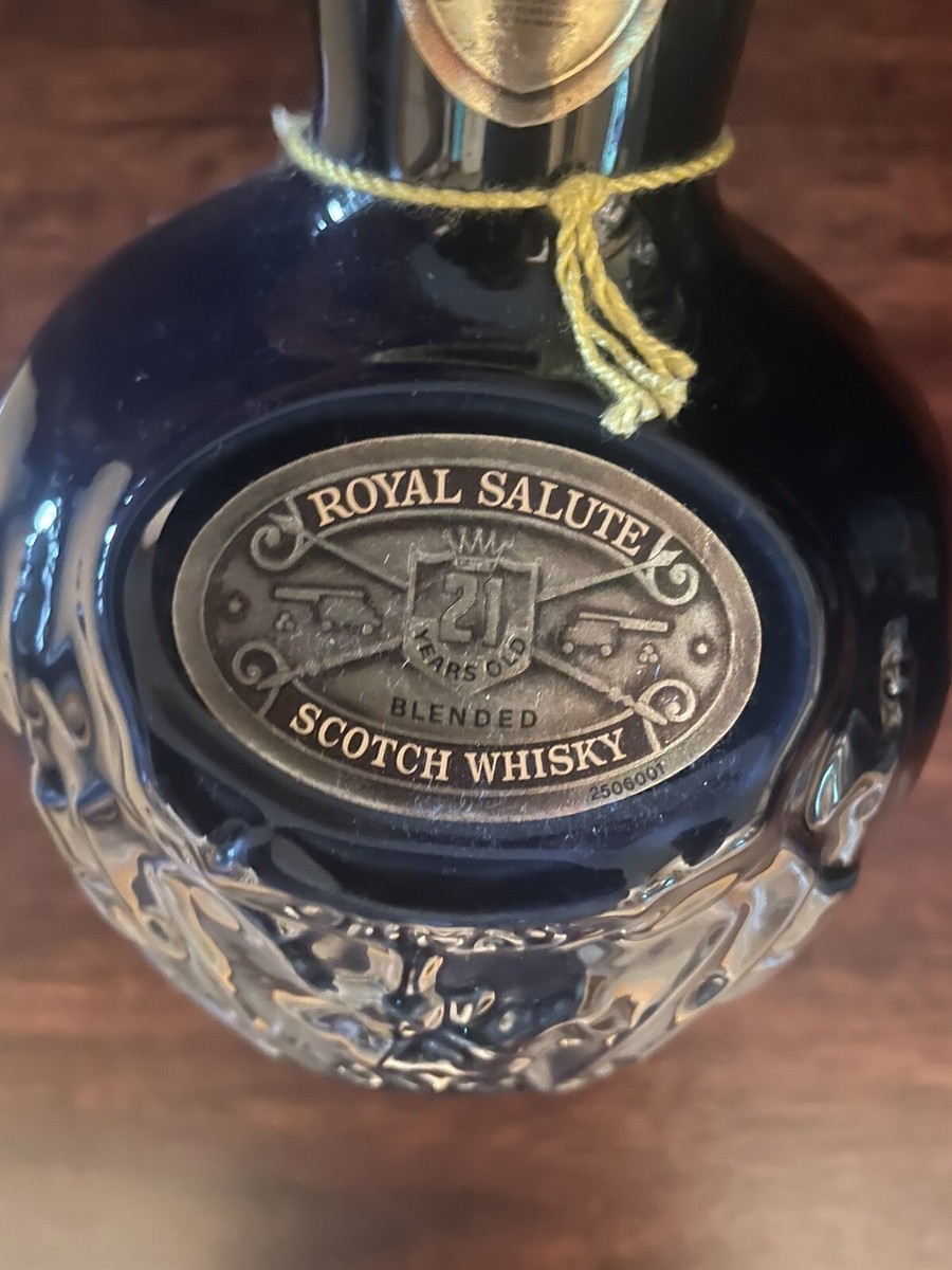Chivas Royal Salute 21 Years Scotch Whisky Empty Blue Bottle In