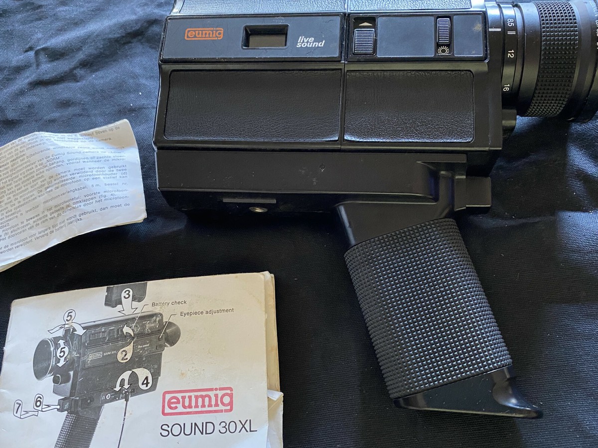 Eumig Sound 30XL 8mm Super 8 movie camera with bag, boom