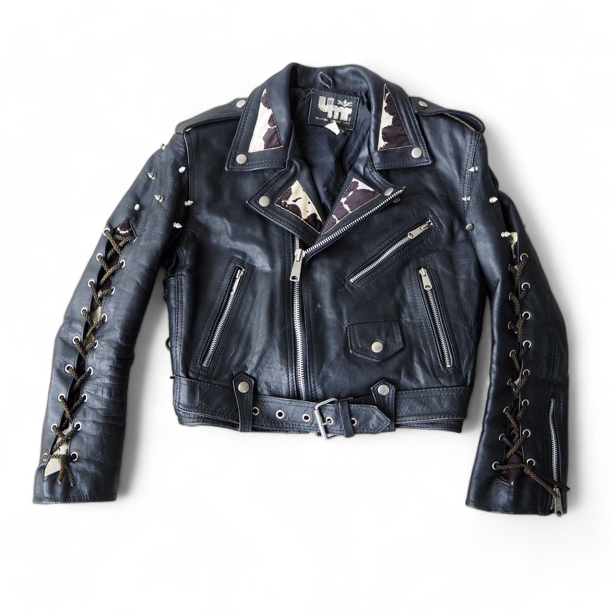 UMR Vintage Y2K Grunge Punk Spiked / Studded Biker Leather Jacket