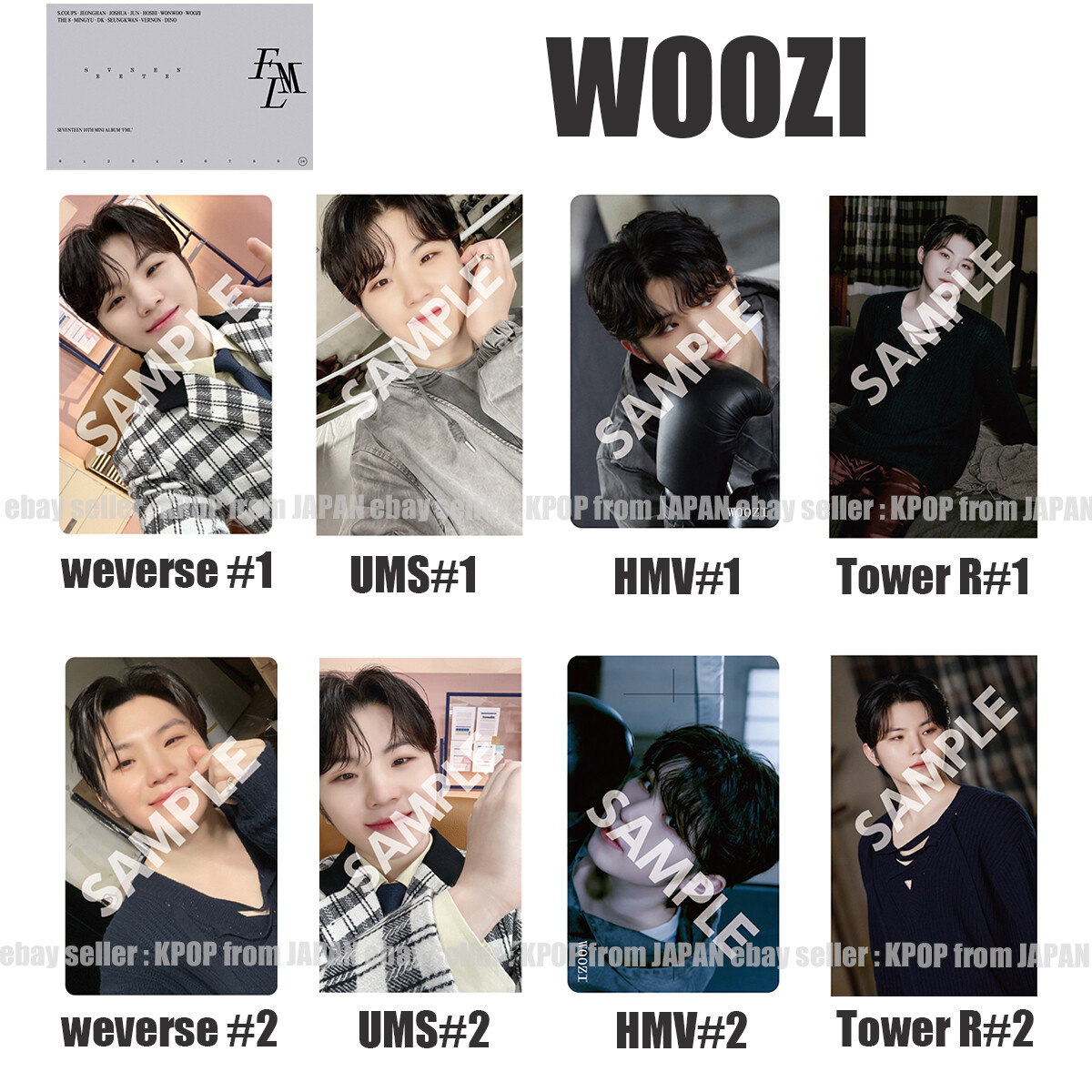 WOOZI SEVENTEEN FML POB photocard CARAT weverse UMS HMV Tower