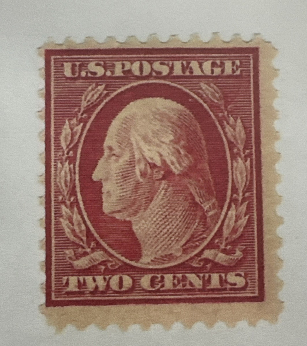 アメリカジョージ・ワシントン2セント使用済切手レッドリネン