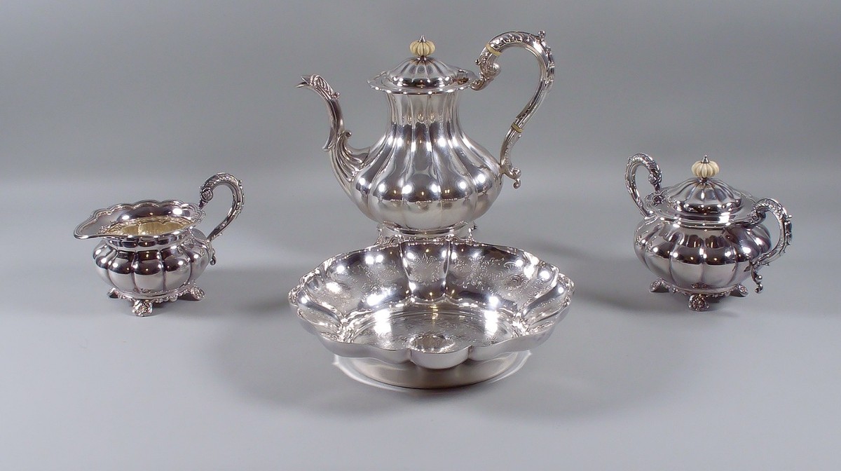 Barker Ellis】 ビクトリアンのティーセット【シルバープレート