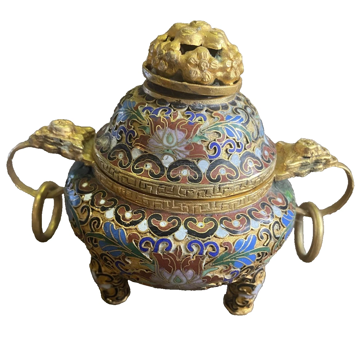 秘藏明宣德年制道jiao火苗銅香炉香道具銅製品極細