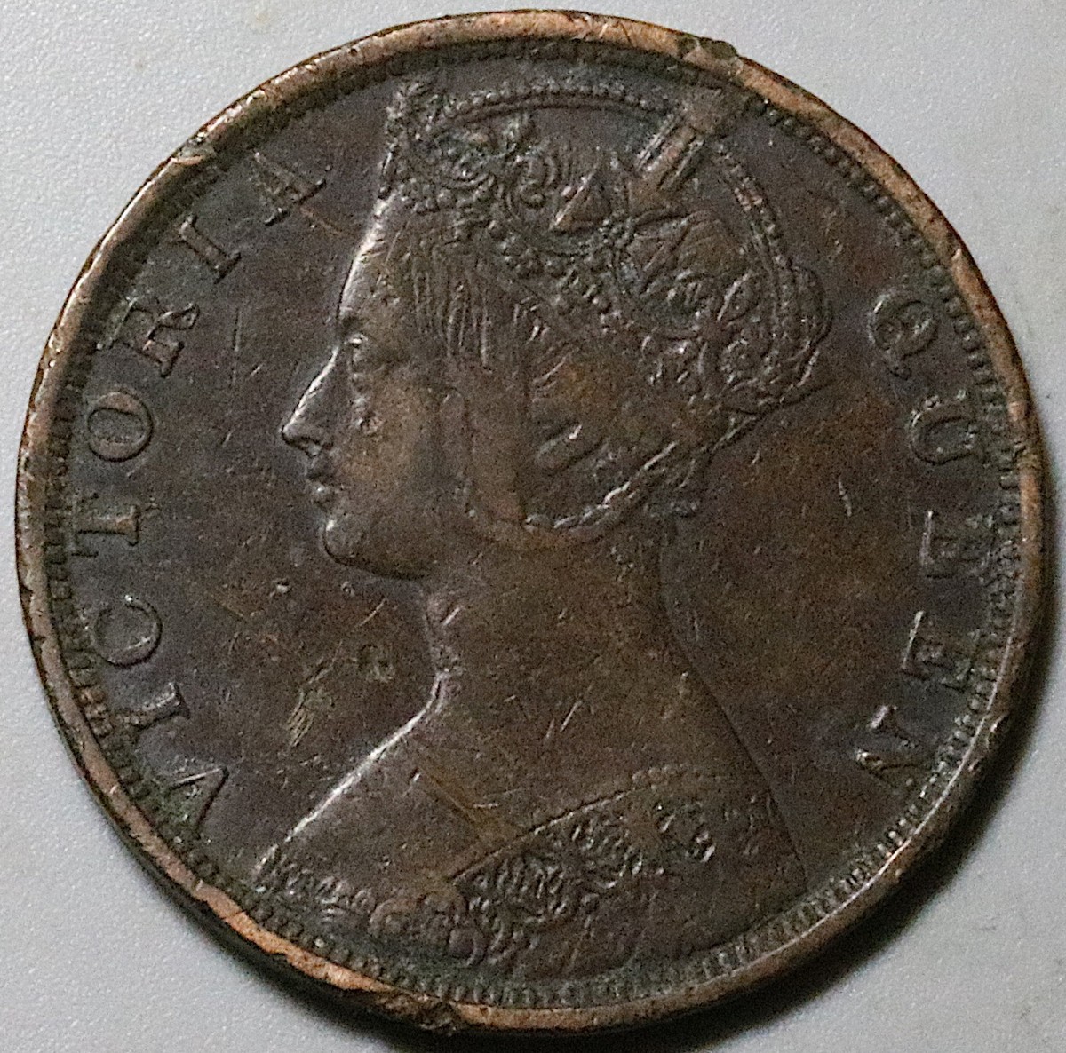 極美品 香港一仙 1セント 銅貨 1901年 ヴィクトリア 女王