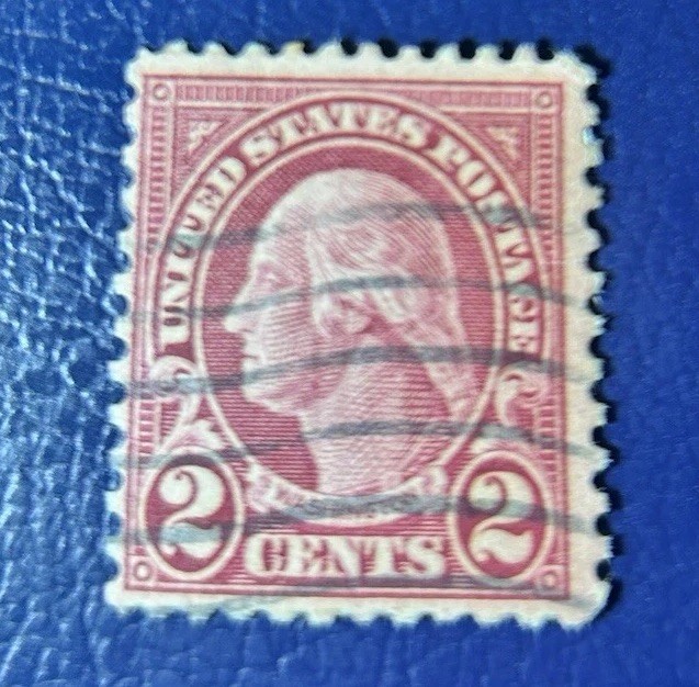 アメリカ ジョージ・ワシントン2セント使用済切手 レッドリネン