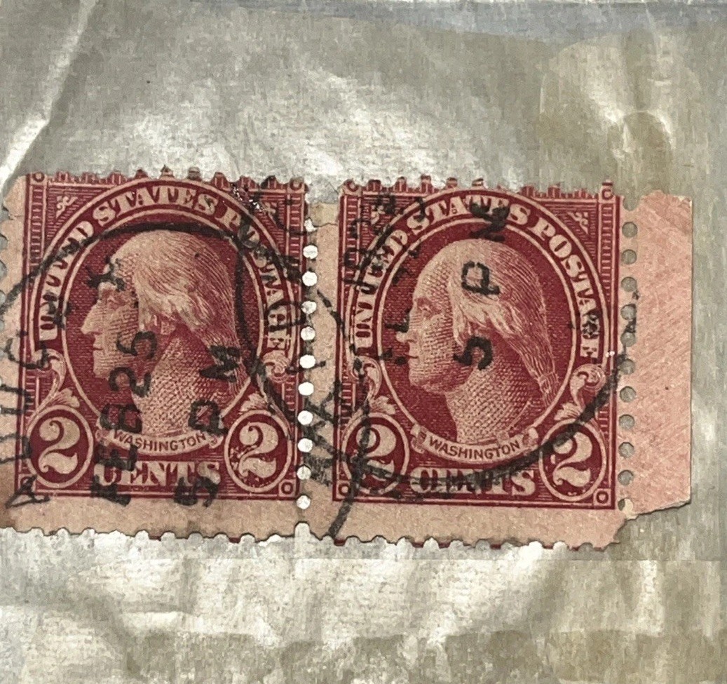 アメリカ ジョージ・ワシントン2セント使用済切手 レッドリネン US