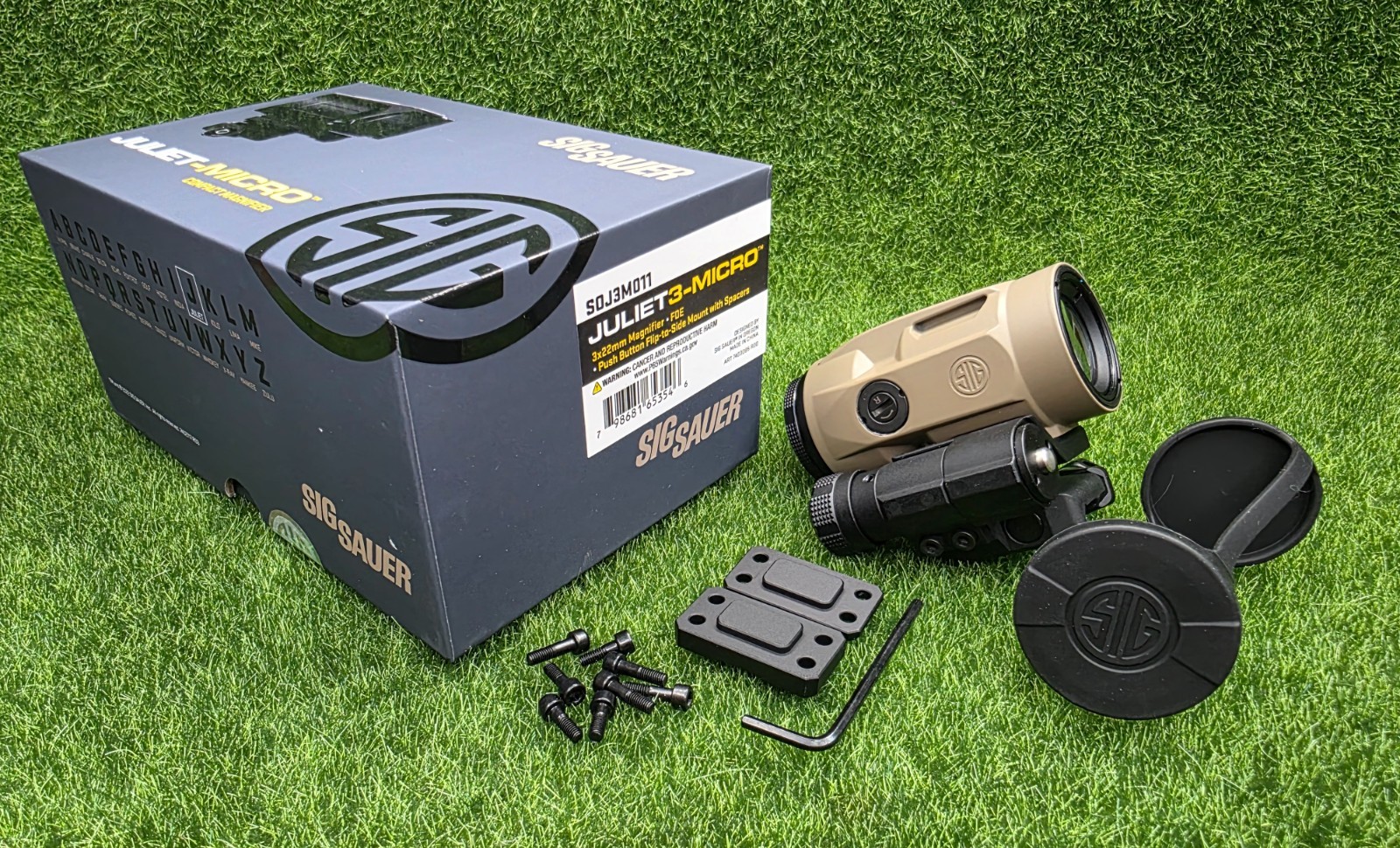 Sig Sauer JULIET3-MICRO 3x Magnifier, 3x22mm, Push-Button Mount