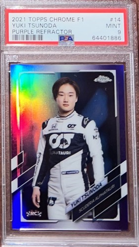 2021 Topps Chrome Formula 1 Yuki Tsunoda Purple Refractor /399 #14