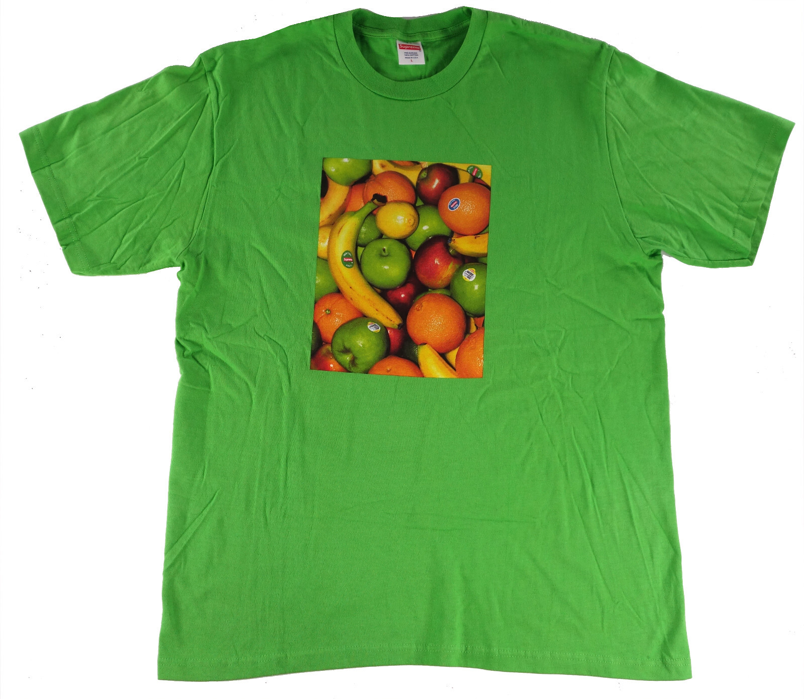 FRUIT t shirt LARGE tee SUPREME SS19 Granny Smith Apple Green