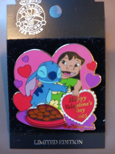 DISNEY PIN LE STITCH LILO HAPPY VALENTINE'S DAY HEARTS BOX OF