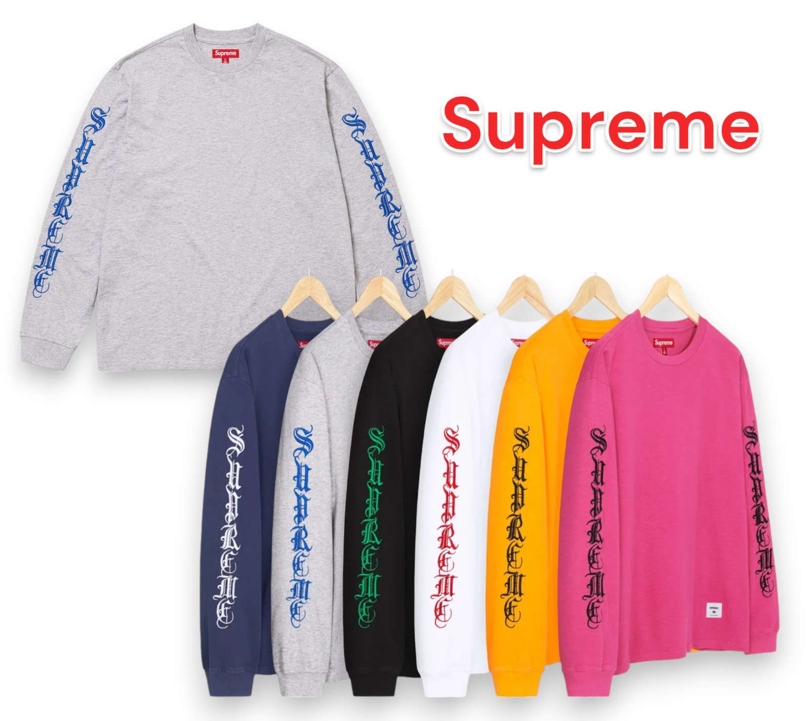トップス supreme Old English Long Sleeve Top Supreme Old English