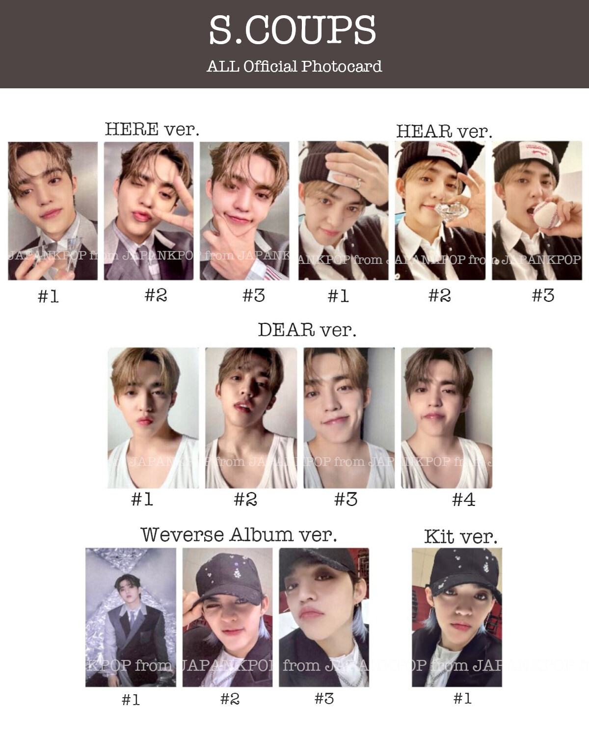 S.COUPS SEVENTEEN 17 IS RIGHT HERE HEAR DEAR Official Photocard
