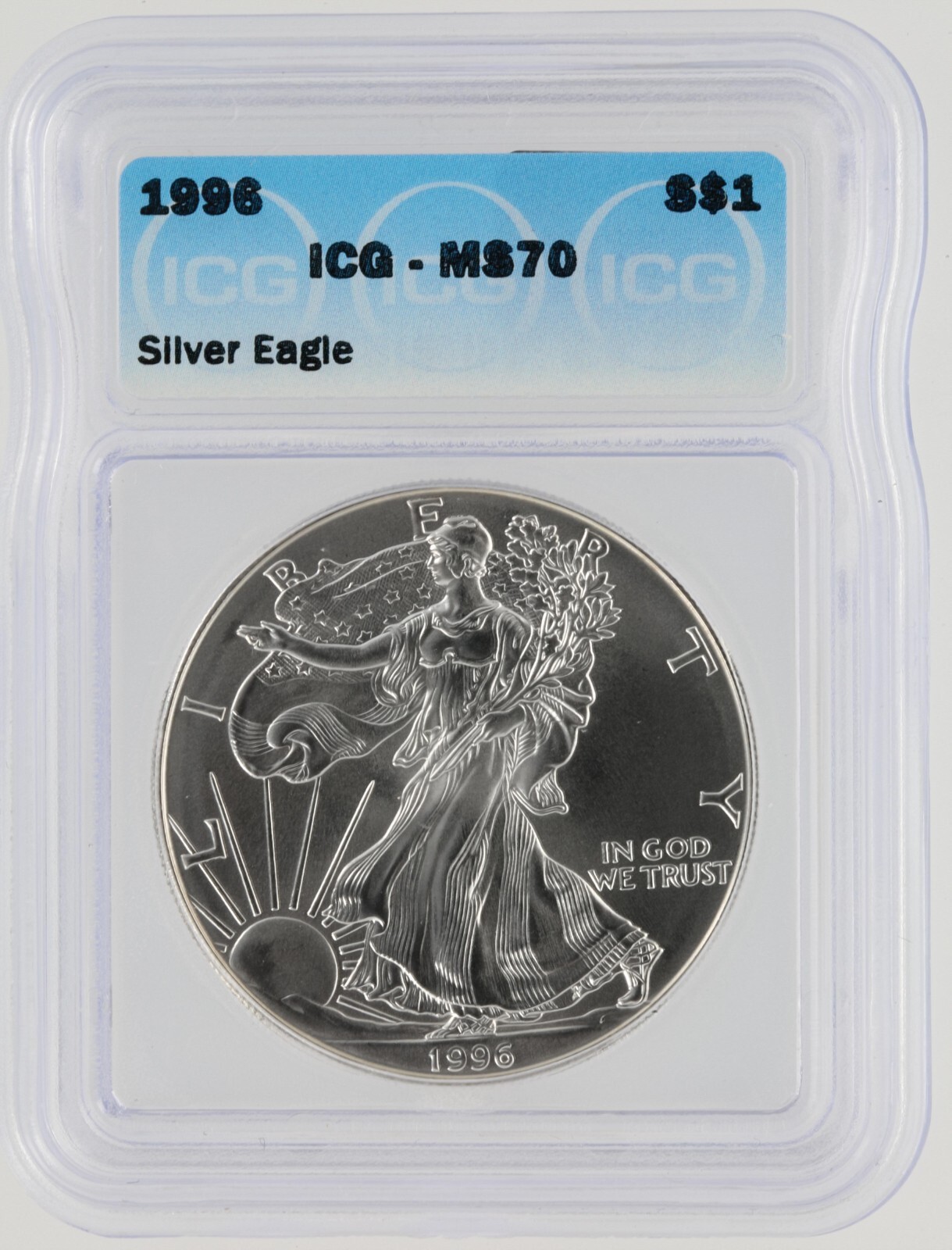 1996 Silver Eagle ICG MS70 S$1 Philadelphia Mint | eBay