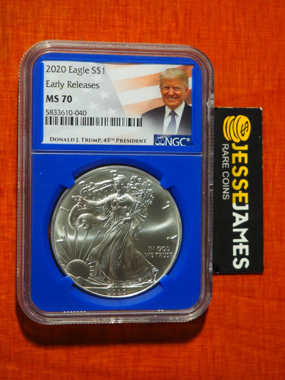 アメリカ2020年 イーグル1ドル銀貨 トランプ絵柄 NGC MS70FDI アメリカ
