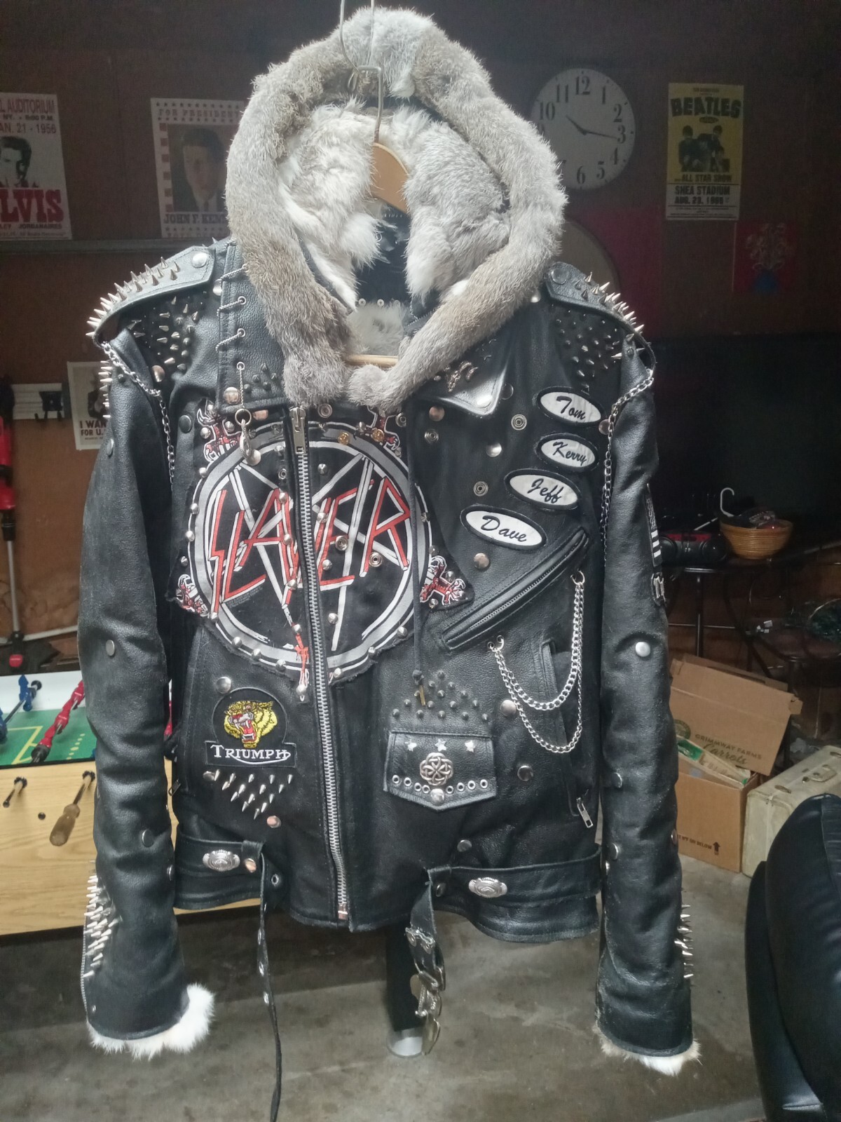Custom Made South of Heaven Slayer Leather Motorcycle Jacket w