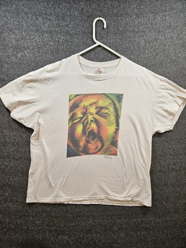 Vintage 90s Art Graphic T-shirt Baby Face USA Made HANES TAG Boxy