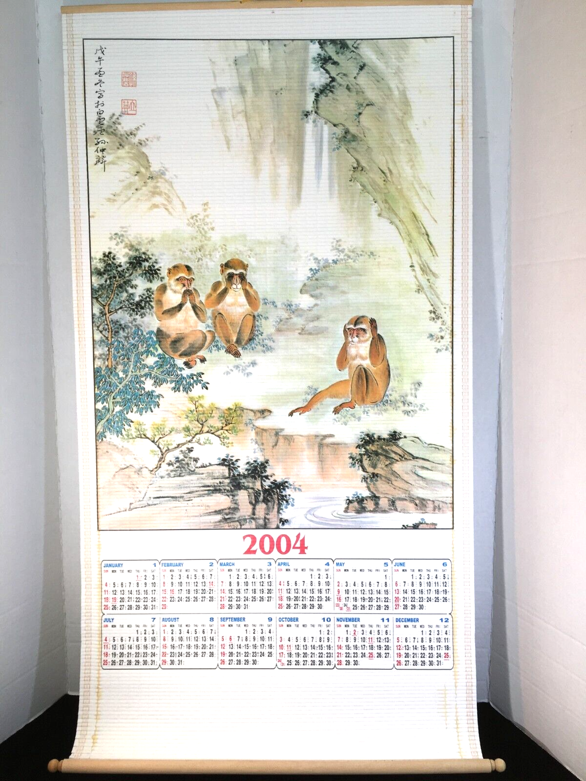 2004 Bamboo Asian Wall Calendar | eBay