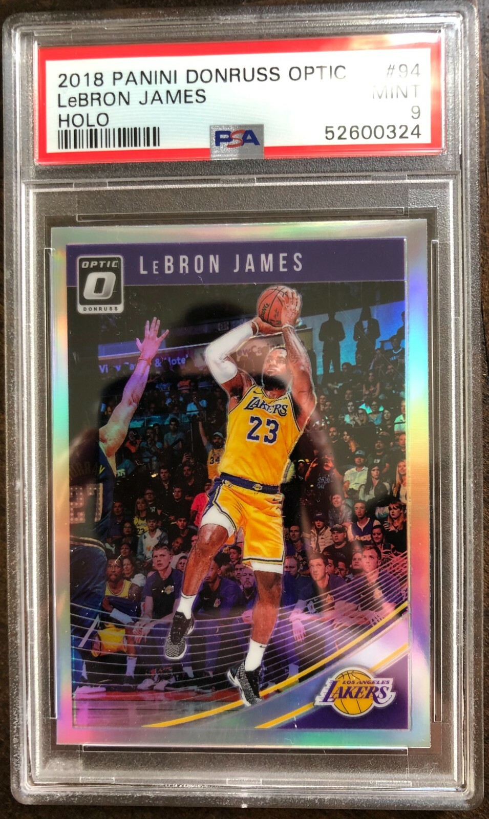 LeBron James 2018 Donruss Optic Holo #94 PSA 9 (1st Lakers Card
