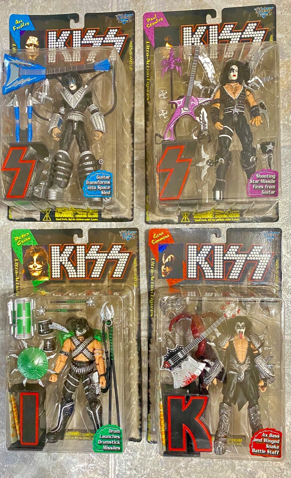 KISS McFarlane Toys 1997 KISS Ultra Action Figure Set of 4 Whole