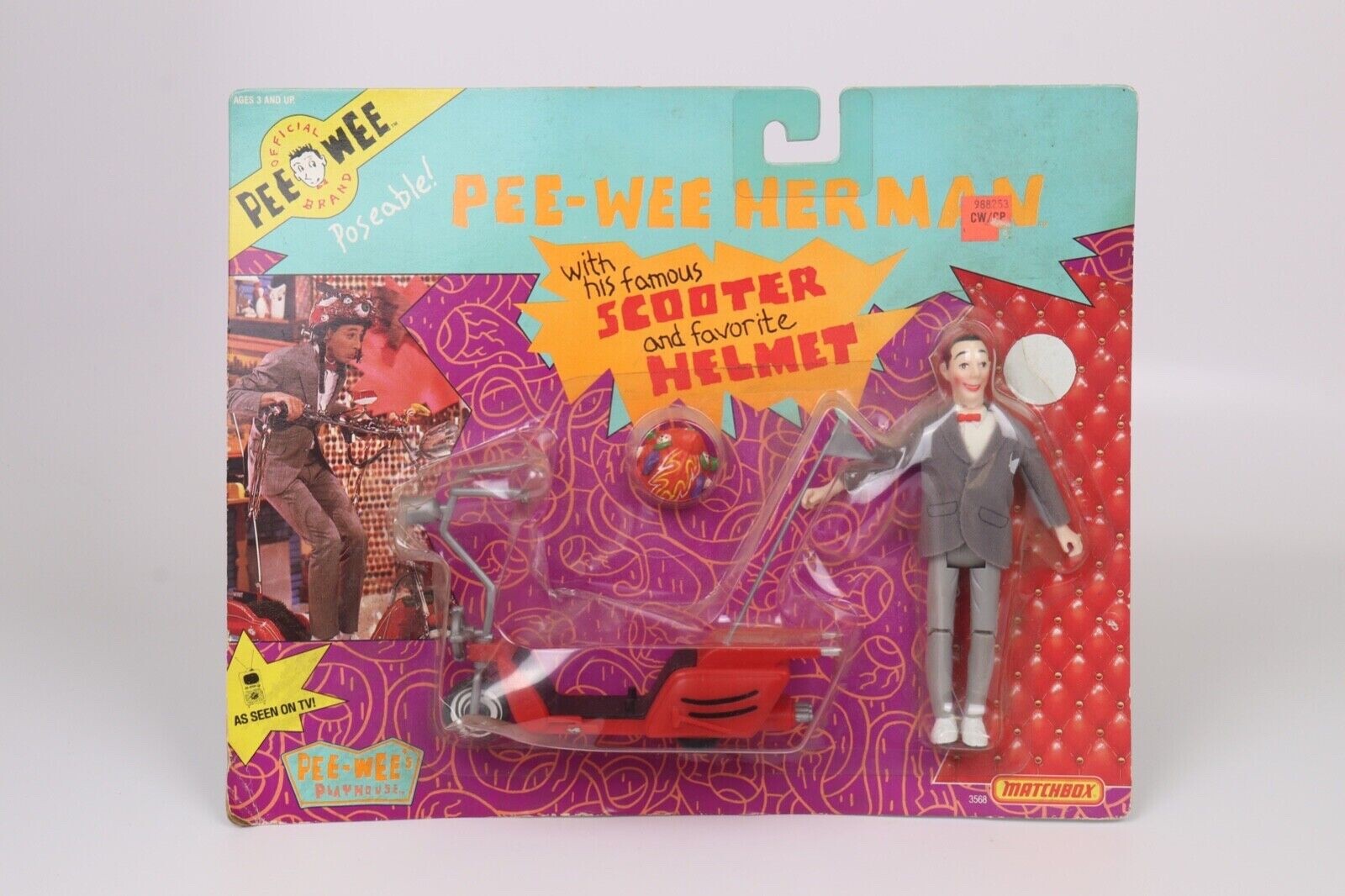 Vintage 1988 PeeWee Herman with his Famous Scooter & Favorite