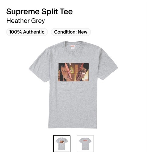 Supreme SS20 Split Tee T Shirt Medium Grey | eBay