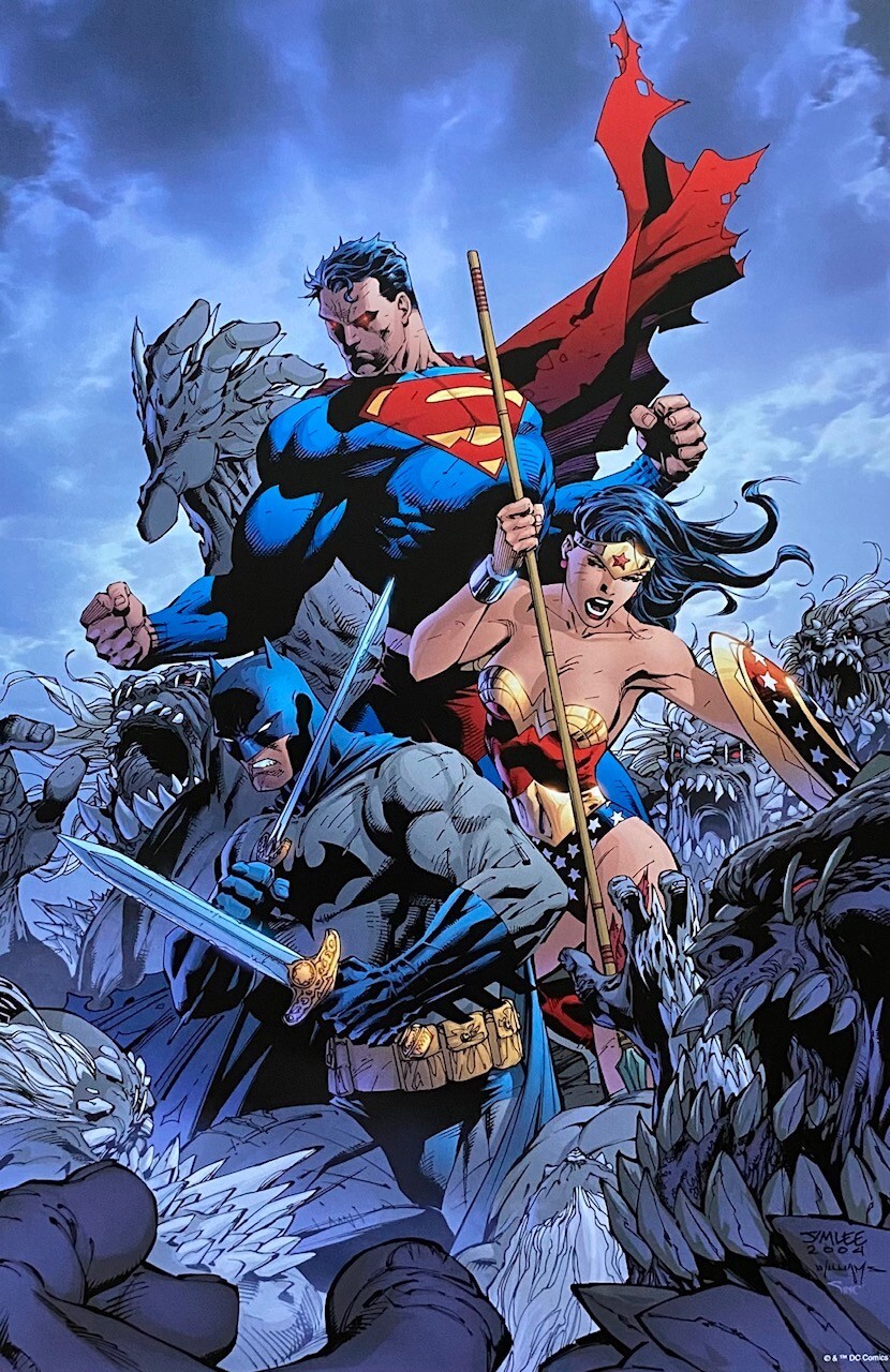 JIM LEE new SUPERMAN BATMAN 10 art print Trinity COVER Portfolio