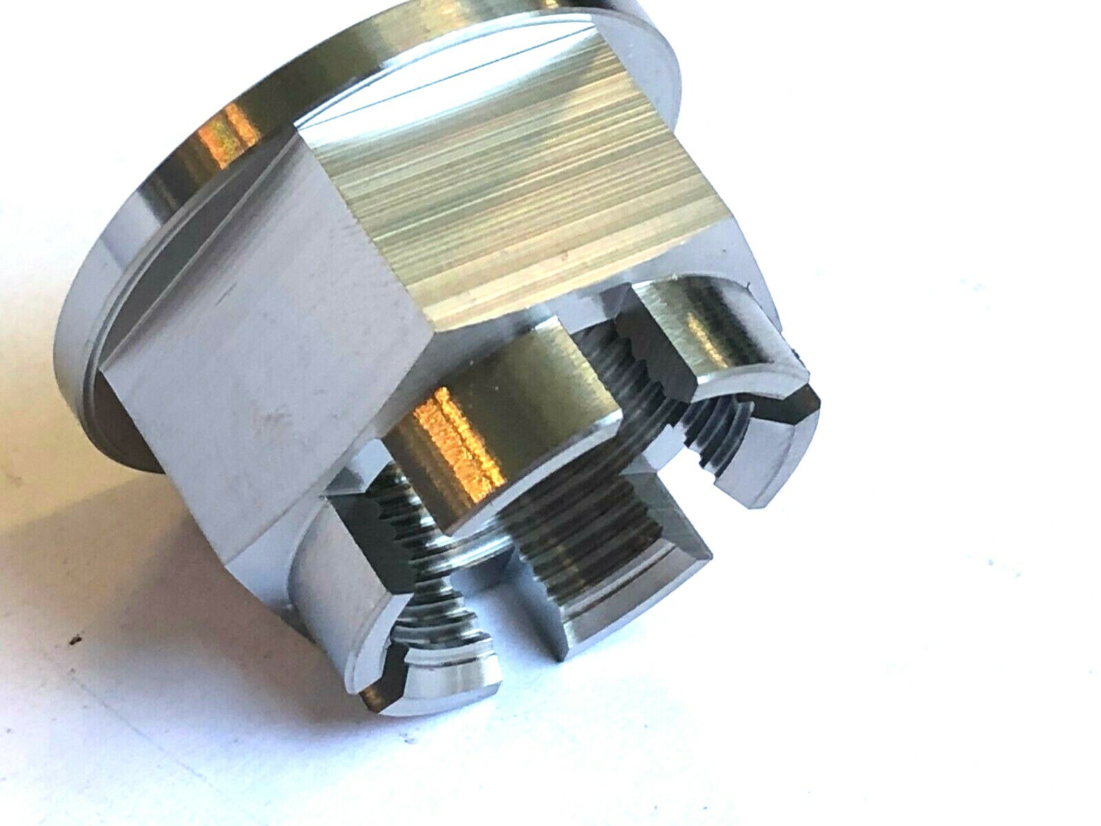 KAWASAKI ZX636R 2000-2026 REAR AXLE CASTLE FLANGED NUT TITANIUM