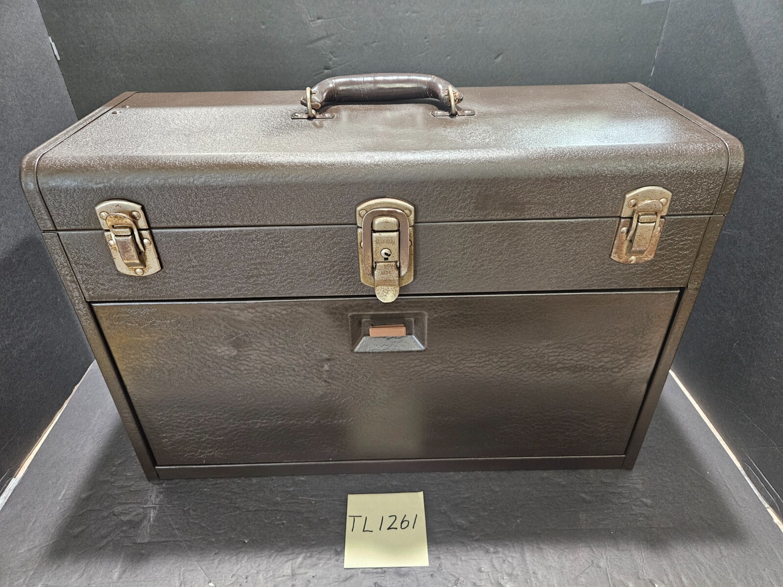 VINTAGE KENNEDY #520 7 DRAWER MACHINIST TOOL CHEST LEATHER HANDLE