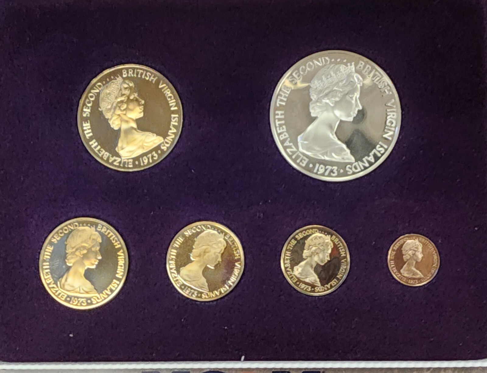 1973 First British Virgin Islands Proof Set by the Franklin Mint