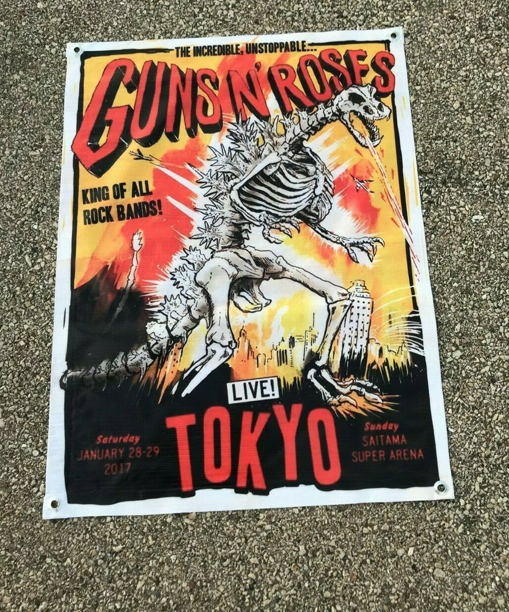 GUNS N' ROSES 2017 リトグラフ 1/28,29 ガンズ ゴジラ