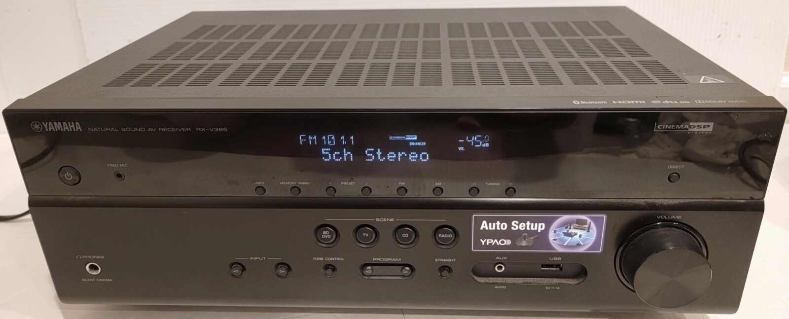 Yamaha RX-V385 5.1-Channel 4K Ultra HD AV Receiver w/ Bluetooth