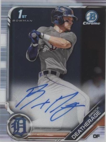 2019 Bowman Chrome Orange Brock Deatherage Autograph RC 05/25 BGS