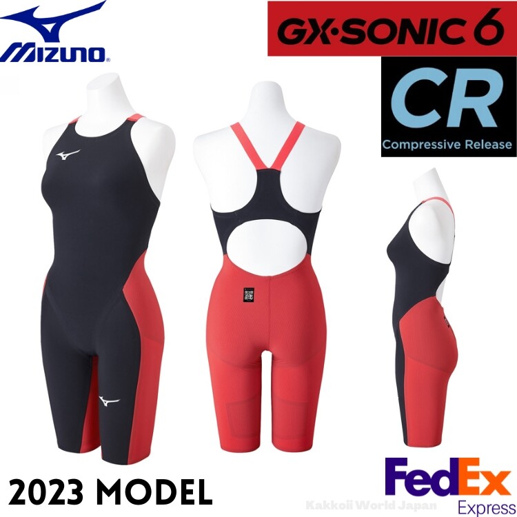 MIZUNO Swimsuit Women GX SONIC 6 CR N2MGA702 96 Black/Red 6 sizes