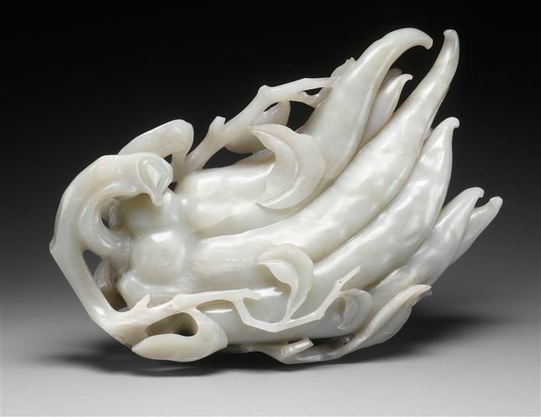 中国 玉石白玉彫刻 蝙蝠刻 玉器 玉壁 玉飾 玉珮 時代箱付