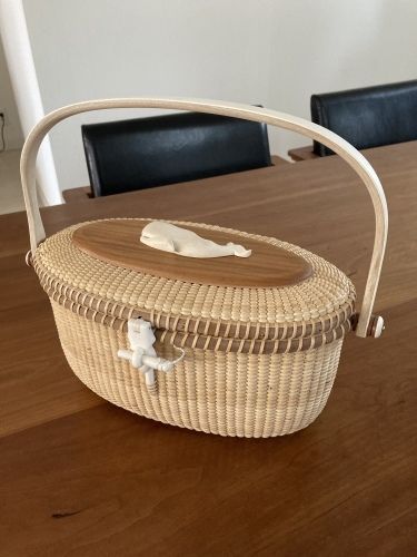 フルラッチミニナンタケットバスケット（人工象牙）1インチ