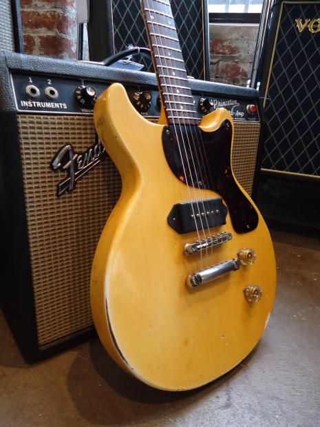 Maison TV YELLOW P90 レスポールjrダブルカッタウェイ