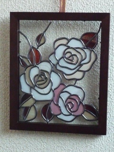 グラスアート 薔薇 ウェルカムボード グラスアートローズ