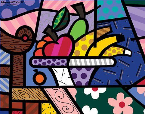 版画 ロメロ・ブリット Romero Britto Bowl of Fruit 版画 ロメロ