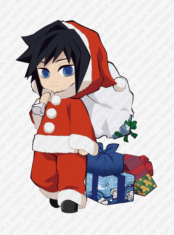 アニメ「鬼滅の刃」冨岡義勇 クリスマス2020 描き下ろしみにきゃらイラスト