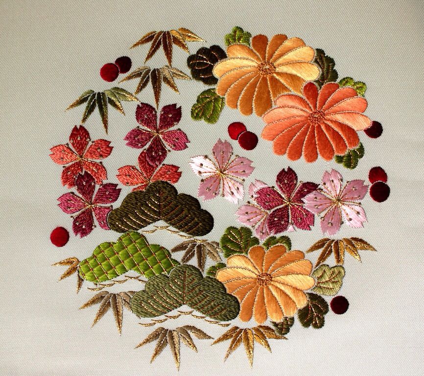 Embroidered wrapping cloth