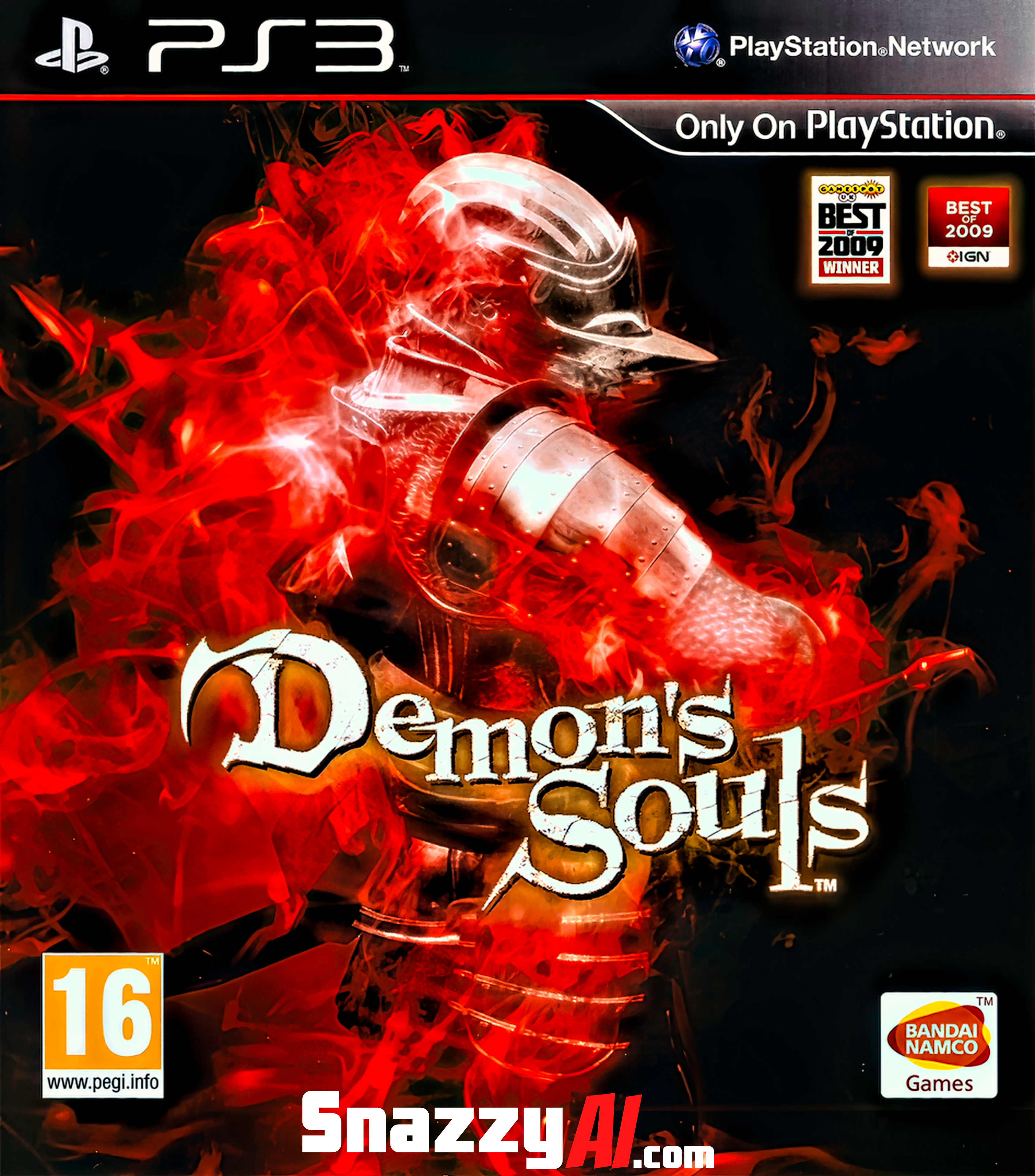 Demon's Souls PS3 cover art AI Upscaled to 8K (link to 8K download