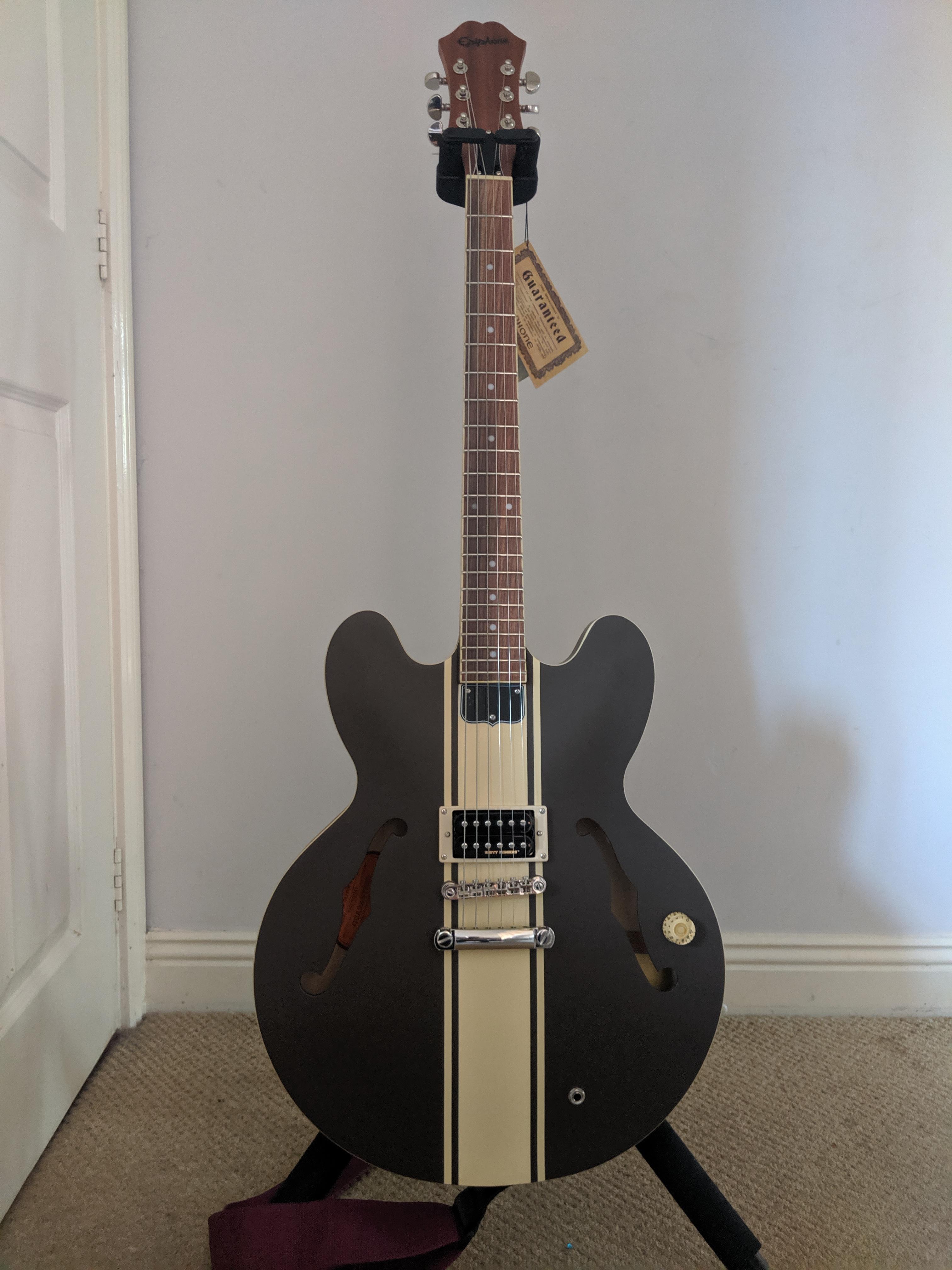 My brand new Epiphone ES 333 Tom Delonge signature guitar : r/Blink182