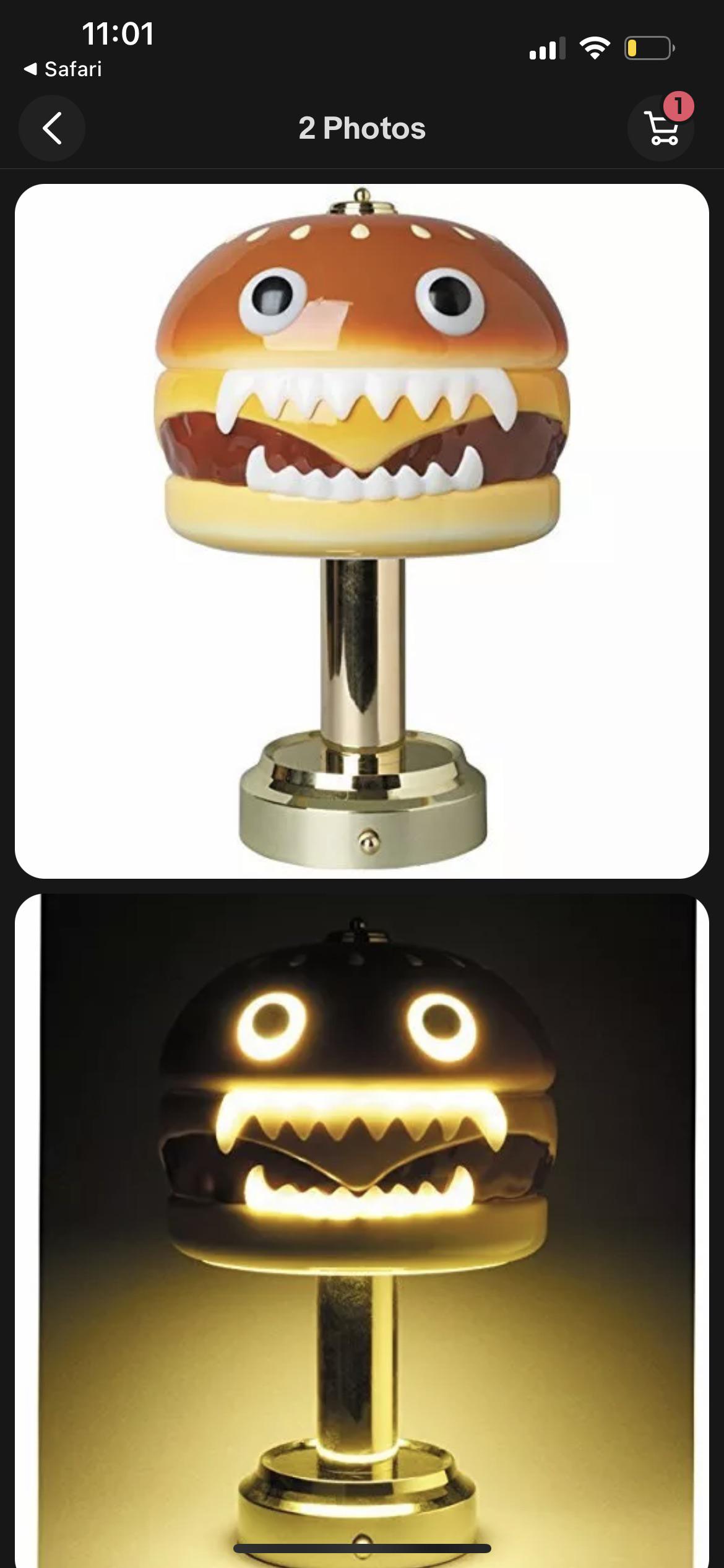 UNDERCOVER HAMBURGER LAMP BLACK UNDERCOVER HAMBURGER LAMP BLACK